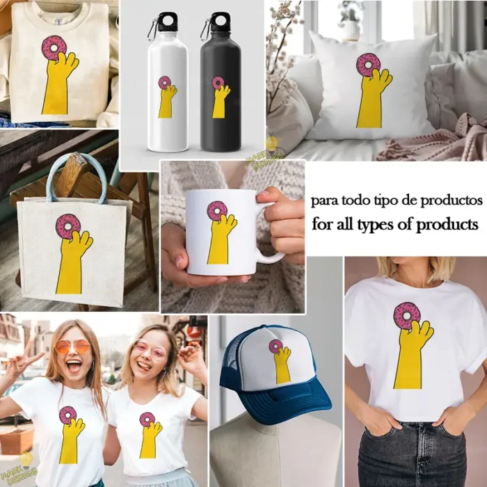 Mano de Homero con Rosquilla Rosa Vector Exclusivo - Image 3