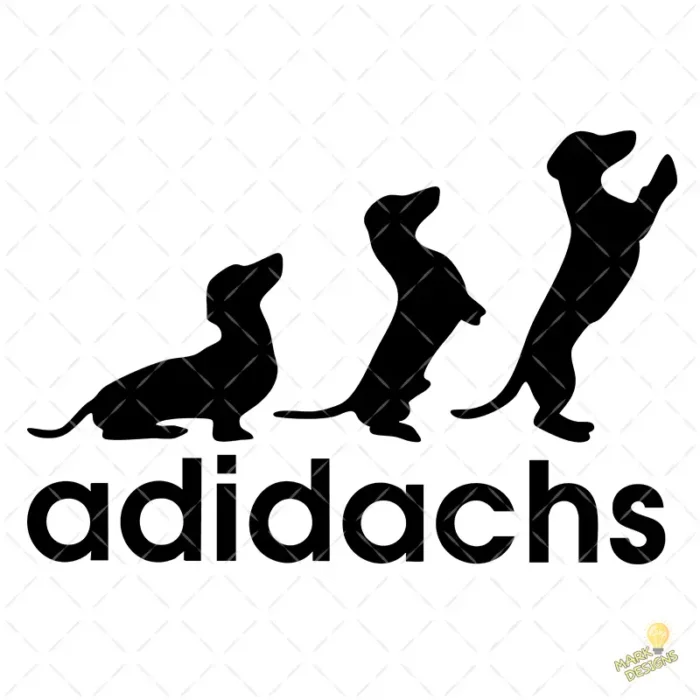 Vector Adidachs Perro Salchicha Parodia Deportiva para Sublimación