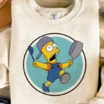 Vector Bart Simpson Ollas Emblema Circular Divertido