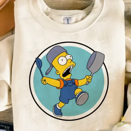 Vector Bart Simpson Ollas Emblema Circular Divertido