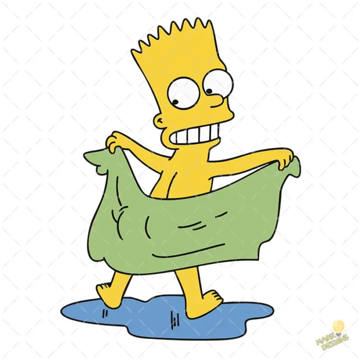 Vector Bart Simpson Sorprendido con Toalla de Baño