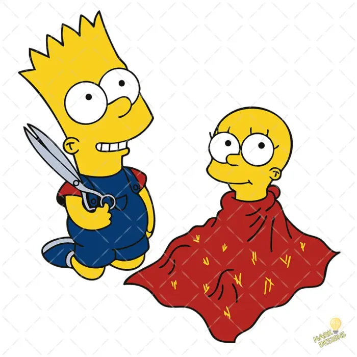 Vector Bart y Lisa Peluquero - Diseño para Sublimación 4K