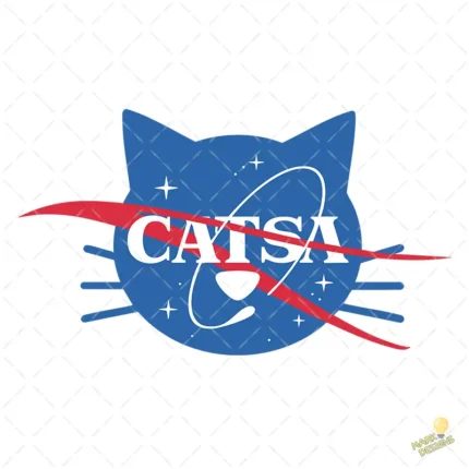 Vector CATSA Parodia NASA Logo Gato Espacial para Sublimación