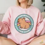 Vector Carpincho Capybara Fan Club Emblema Circular con Arcoíris para Sublimación