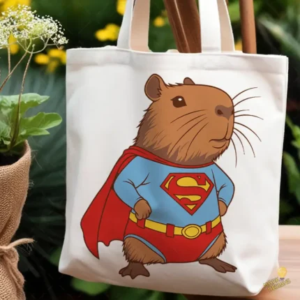 Vector Carpincho Capybara Vestido de Superman Superhéroe para Sublimación