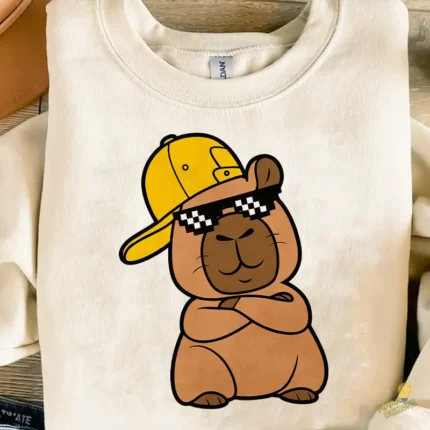 Vector Carpincho Capybara con Gafas Thug Life y Gorra para Sublimación