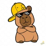 Vector Carpincho Capybara con Gafas Thug Life y Gorra para Sublimación