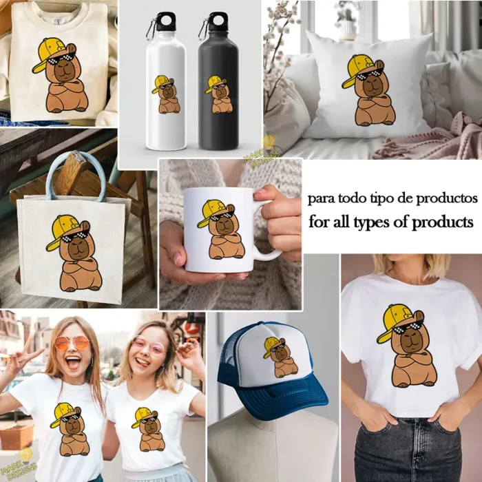 Vector Carpincho Capybara con Gafas Thug Life y Gorra para Sublimación - Image 3