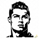 Vector Cristiano Ronaldo CR7 Rostro Silueta para Productos Personalizados
