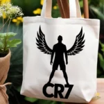 Vector Cristiano Ronaldo CR7 Silueta con Alas para Productos Personalizados