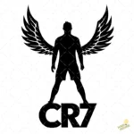 Vector Cristiano Ronaldo CR7 Silueta con Alas para Productos Personalizados