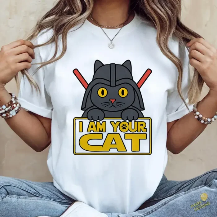 Vector Darth Vader Gato I Am Your Cat Parodia para Sublimación