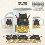 Vector Darth Vader Gato "I Am Your Cat" Parodia para Sublimación