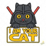 Vector Darth Vader Gato I Am Your Cat Parodia para Sublimación