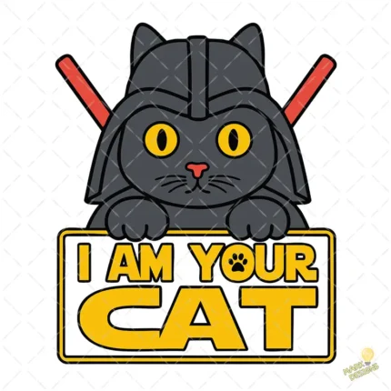 Vector Darth Vader Gato I Am Your Cat Parodia para Sublimación