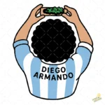 Vector Diego Maradona Ilustración Popular Argentina para Sublimación