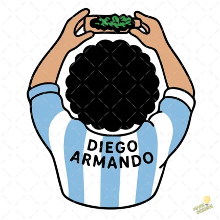 Vector Diego Maradona Ilustración Popular Argentina para Sublimación