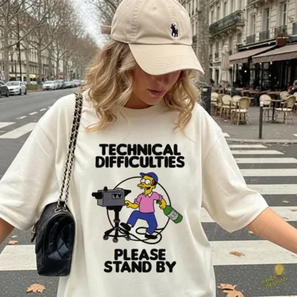 Vector Dificultades Técnicas Simpson Humor Retro