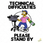 Vector Dificultades Técnicas Simpson Humor Retro