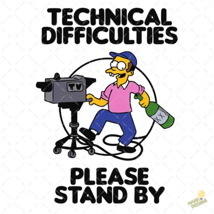 Vector Dificultades Técnicas Simpson Humor Retro