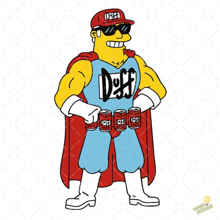 Vector Duffman El Hombre Duff Superhéroe de Fiesta