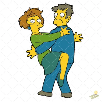 Vector Edna y Skinner Bailando Edición Romance Simpson