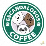 Vector Escandalosos Coffee Isologotipo Circular para Sublimación y Tazas