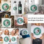 Vector Escandalosos Coffee Isologotipo Circular para Sublimación y Tazas