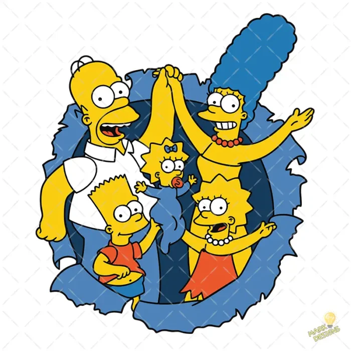 Vector Familia Simpson Completa Salida de Papel