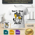 Vector Freddie Mercury Gato "Don't Stop Meow" para Sublimación