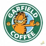 Vector Garfield Coffee Parodia Starbucks para Sublimación de Camisetas