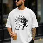 Vector Gatito y Mano Humana con Corazón para Sublimación