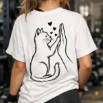 Vector Gato Chocando la Mano High Five para Sublimación