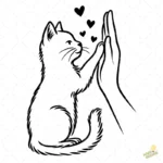 Vector Gato Chocando la Mano High Five para Sublimación