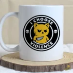 Vector Gato Enojado con Cuchillo I Choose Violence para Sublimar