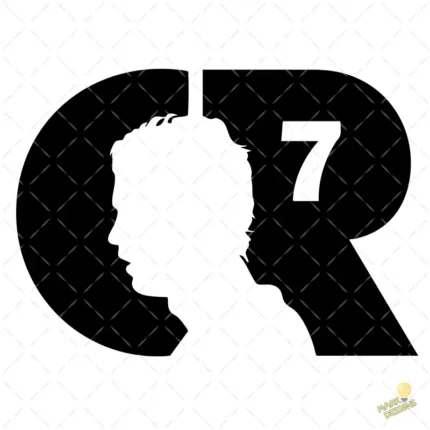 Vector Gratis Cristiano Ronaldo Logo CR7 Silueta Rostro para Sublimación