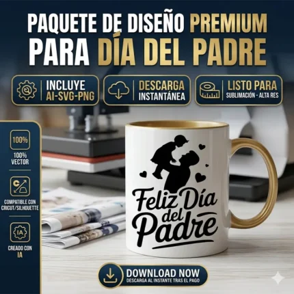 Vector Gratis Feliz Día del Padre Silueta con Niño para Sublimar