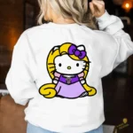 Vector Gratis Hello Kitty Rapunzel Princesa de Disney Mashup para Sublimación