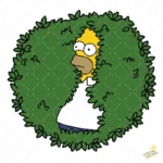 Vector Gratis Homero Escondido en Arbusto Estilo Meme