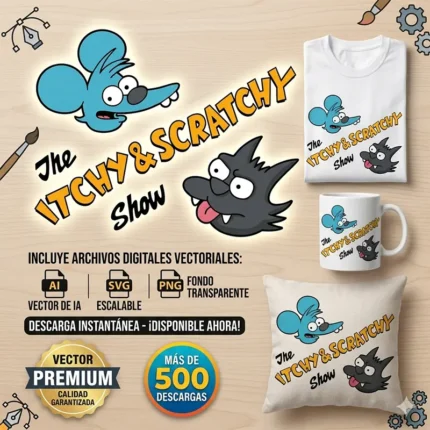 Vector Gratis Itchy and Scratchy - Diseño Vectorial para Sublimar