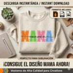 Vector Gratis MAMÁ Estilo Universitario para Sublimación