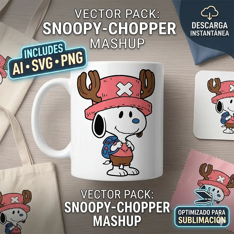Vector Gratis Snoopy Tony Tony Chopper One Piece Anime Mashup para Sublimación1 Vector Gratis Snoopy Tony Tony Chopper One Piece Anime Mashup para Sublimación