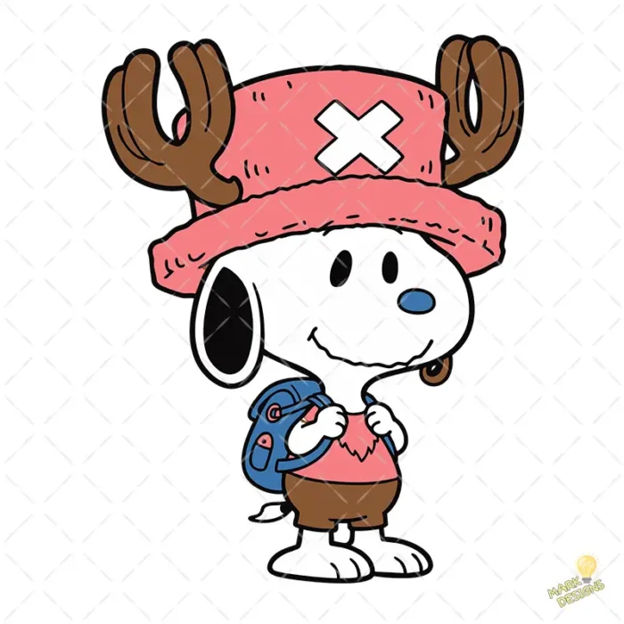 Vector Gratis Snoopy Tony Tony Chopper One Piece Anime Mashup para Sublimación