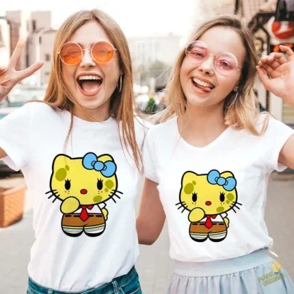 Vector Hello Kitty Bob Esponja Pantalones Cuadrados Fusión para Sublimación