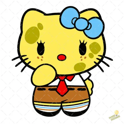 Vector Hello Kitty Bob Esponja Pantalones Cuadrados Fusión para Sublimación