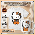 Vector Hello Kitty Goku Dragon Ball Z Anime Mashup para Sublimación