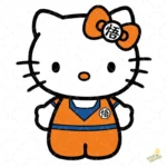 Vector Hello Kitty Goku Dragon Ball Z Anime Mashup para Sublimación