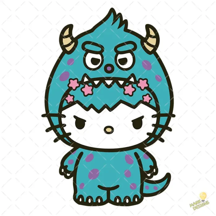 Vector Hello Kitty Sullivan Monsters Inc Animación Fusión para Sublimación
