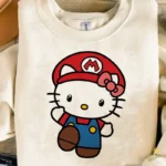 Vector Hello Kitty Super Mario Bros Gamer Mashup para Sublimación