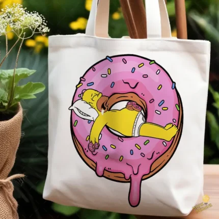 Vector Homero Durmiendo en Rosquilla Rosa Gigante